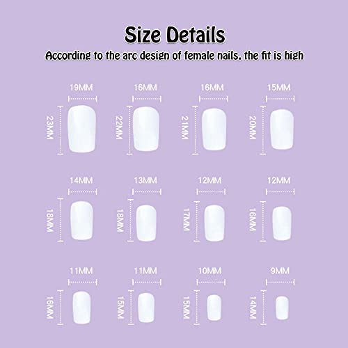 Andging White Press On Nails Short Medium Coffin, Fake Nails For Women With Glossy Glitter Gold Design, Acrylic Square Glue On Nails, False Nails Press On Stick On Nails For Wedding Birthday 24Pcs #TOP3