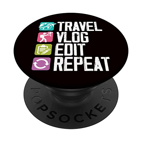 Viajes Vlog Editar Vlogger Videógrafo Editor de vídeo Vlogging PopSockets PopGrip Intercambiable