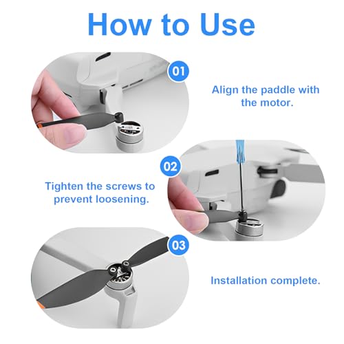 24 Stück Mini 2 Propeller Ersatzpropeller Blätter Geräuscharm Flügel Luftschrauben für DJI Mini 2 Geräuscharm 4726F, Schrauben & Schraubendreher SE Drohnenzubehör für DJI Mini 2k