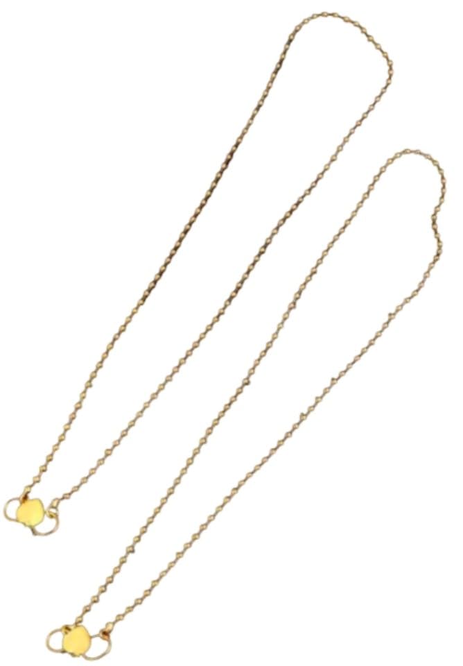 Traditional Gold Plated Anklets for Women, Indian Style Gold Beads Design, Ethnic Fashion Jewellery Pack of 2-image-35