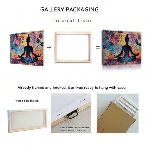 Peinture zen colorée de qualité supérieure tableau yoga XINBAO encadré - 6