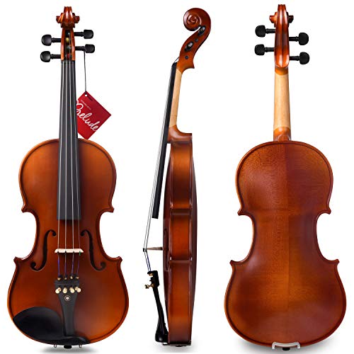 Aileen “Premium Beginner" Series Violin Outfit 4/4 Full Size Solid Wood Ebony Fitted for Kids Students, Teachers Approved