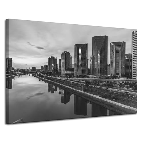 GP TONER Cuadro Sao Paulo Blanco y Negro 120X80 cm