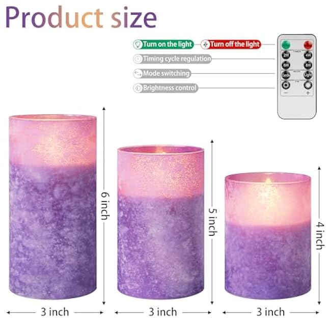 Mingfuxin Flameless Candles Battery Operated Candles Purple