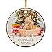 Personalized Photo Frame Dog Cat Memorial Ceramic Ornament Christmas 2023, Forever Loved Ceramic Xmas Ornaments Gift for Loss of Pet, Custom Name Year & Picture Dog Cat Remembrance Christmas Ornament