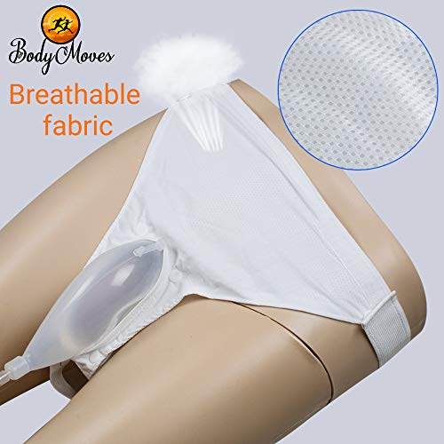 BodyMoves Pee Bag Re-useable Urinal Bag Spill Proof Collector Aid Pee Holder for Urinary Incontinence(Male),with 3 Pee Bags and an Elastic Waistband (Male Normal Type) - Thumbnail 5