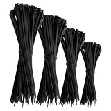 Offgridtec fascette fermacavo Nylon 66, resistenti a UV e agenti atmosferici, con tripli denti di bloccaggio, carico 18 kg, per fai da te, officina e ufficio, 100/150/200/300 mm (200 pezzi, nero)
