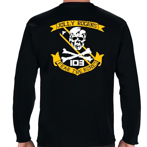 Jolly Rogers VF-103 Double Sided Long Sleeve Fear The Bones Design Poly Blend2