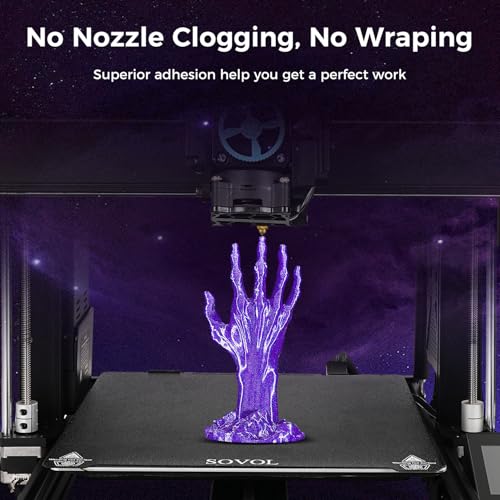Image of Sovol Silk PLA Filament with Blue Glitter 1kg 1.75mm, Color Changeable 3D Printer Filament 2.2lbs, Chameleon Shiny PLA Material + /-0.03mm, Shimmering 3D Printing Filament, Nebula Purple