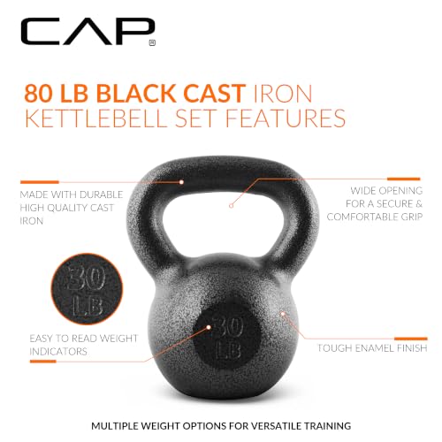 Image of CAP Barbell Cast Iron Kettlebell - Singles and Sets, Multiple Weight Choices
