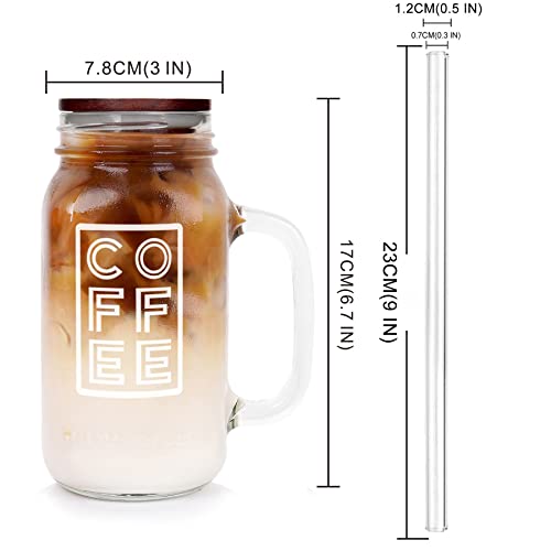 Tasse à café glacé réutilisable 710 ml grand format Mason Jar avec couvercle paille - 3