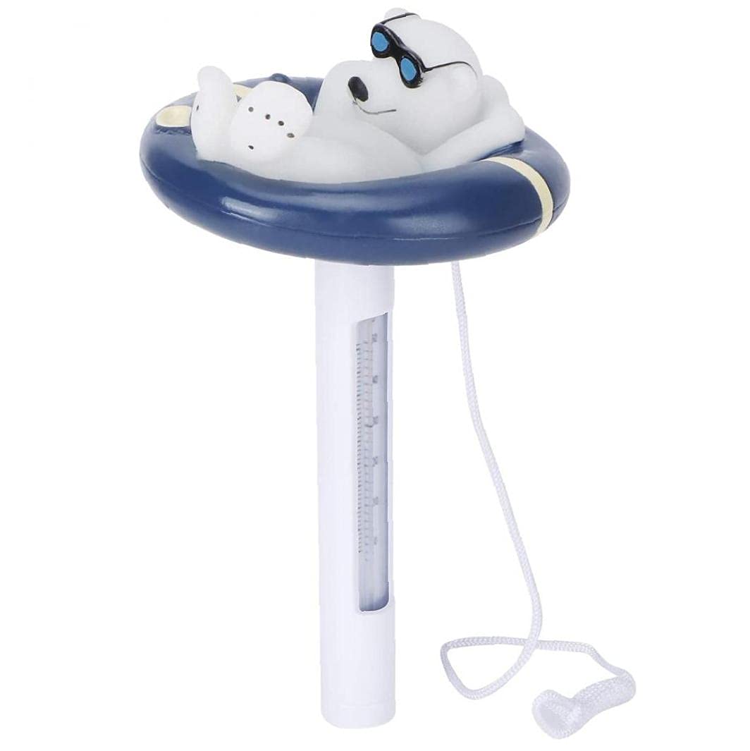 Swimming Pool Thermometer cartoon Polar Bear Water Thermometer swimming Pool Temperature Gauge for Outdoor/indoor Swimming Pools Bath Water Spas Hot Tubs