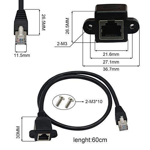 Conector Extensor RJ45 Panel FTP Cat 6 60 cm miniatura 4