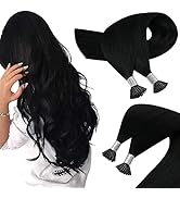 Sunny I Tip Hair Extensions Human Hair 50S I Tips Hair Extensions Jet Black Cold Fusion Itips Rea...