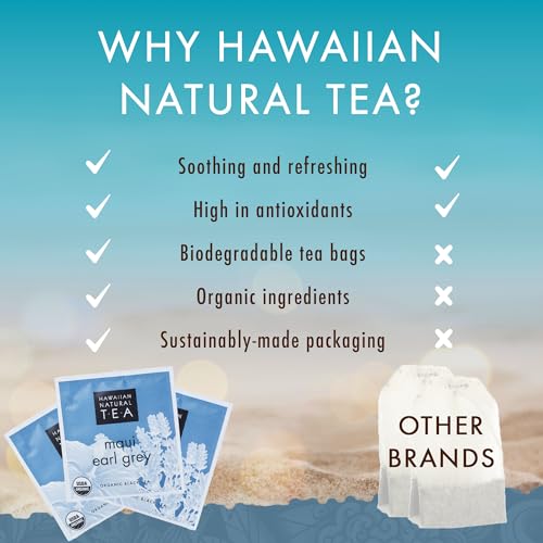 Image of Hawaiian Natural Tea Organic Maui Lavender Earl Grey - 20 Bags | Premium black tea, antioxidant rich; floral lavender twist on a classic cup