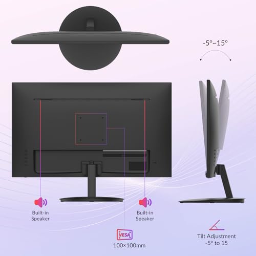 Image of Office Monitor 100HZ 1ms, AMD FreeSync, 100% sRGB, Eyecare Monitor with Speakers, HDMI VGA & VESA Mount