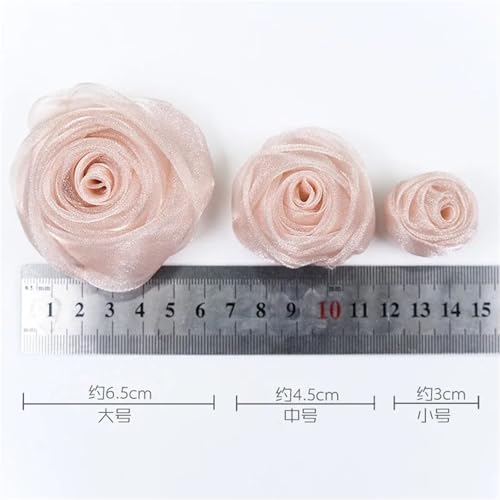 Rose tête pour cheveux 3cm pour fabriquer barrettes et bandeaux bébé - 6