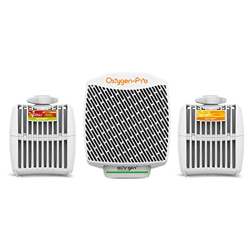 Oxygen-Pro - Starter Kit - Commercial Air Freshener and Deodorizer, Wall Mounted, Battery Operated Automatic Dispenser, Odor Eliminator, and Fragrancing System (Strong Scent)