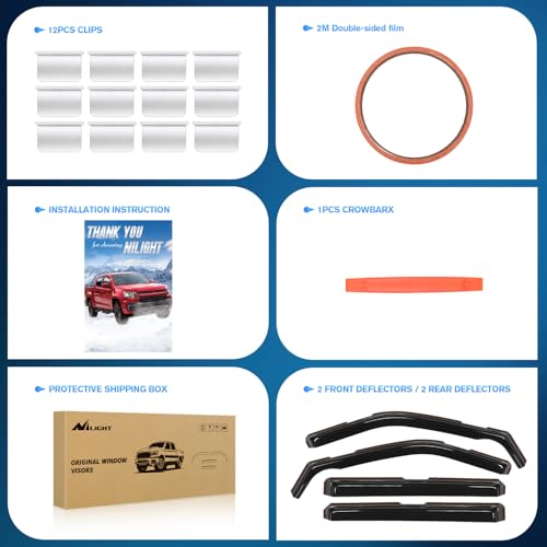 Image of Nilight in Channel Window Deflectors for Ford Explorer 2011-2019, 4PCS