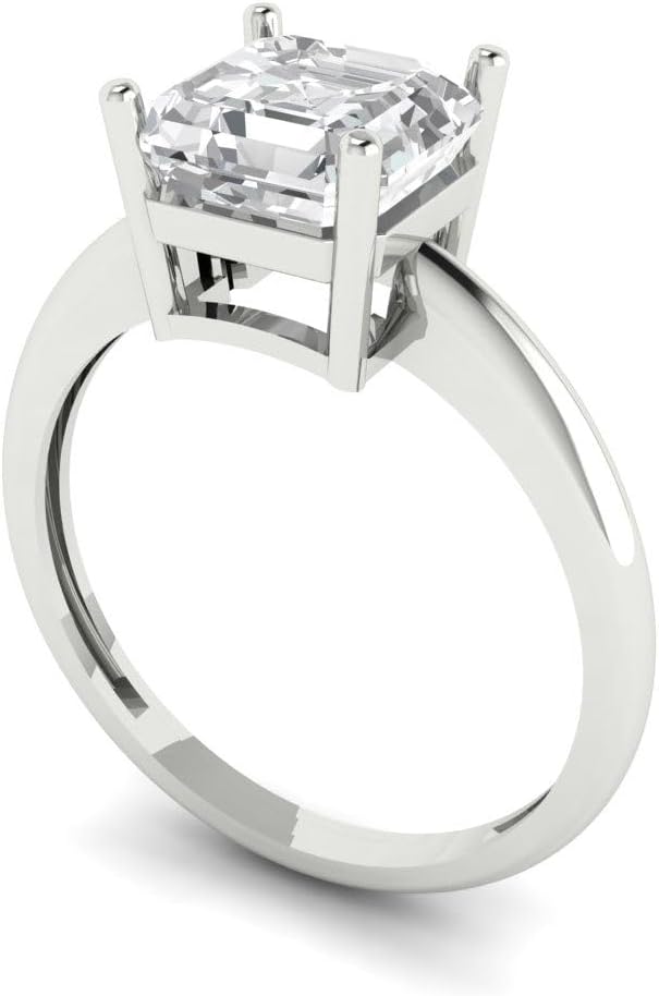 Clara Pucci 14K Solid Gold Engagement Ring for Women | 2 cttw Moissanite