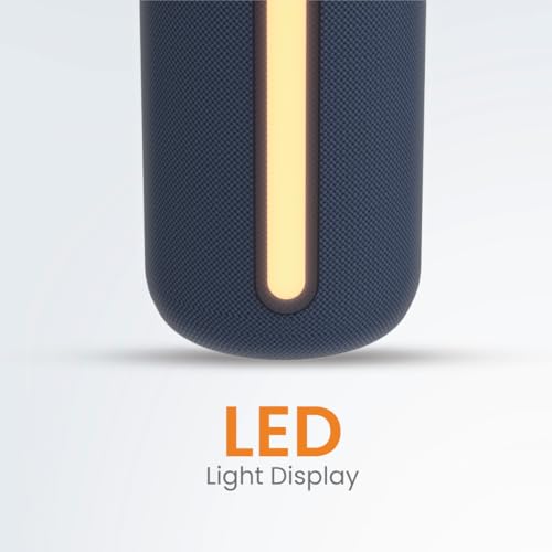 Image of JUST CORSECA Sushi Shine 10W Bluetooth Speaker | V5.3 | FM, LED Light, USB, TF, TWS | 800mAh Battery | 6-Hour Playtime | 10m Range (Blue)