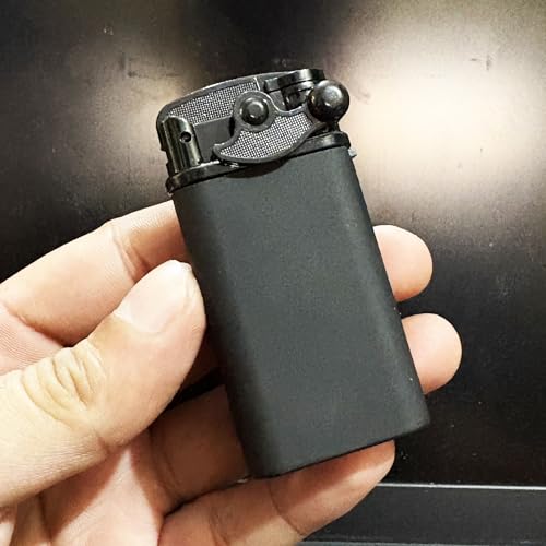Image of Windproof Jet Flame Refillable Slide Button Cigarette Lighter Pocket Lighter (Black)