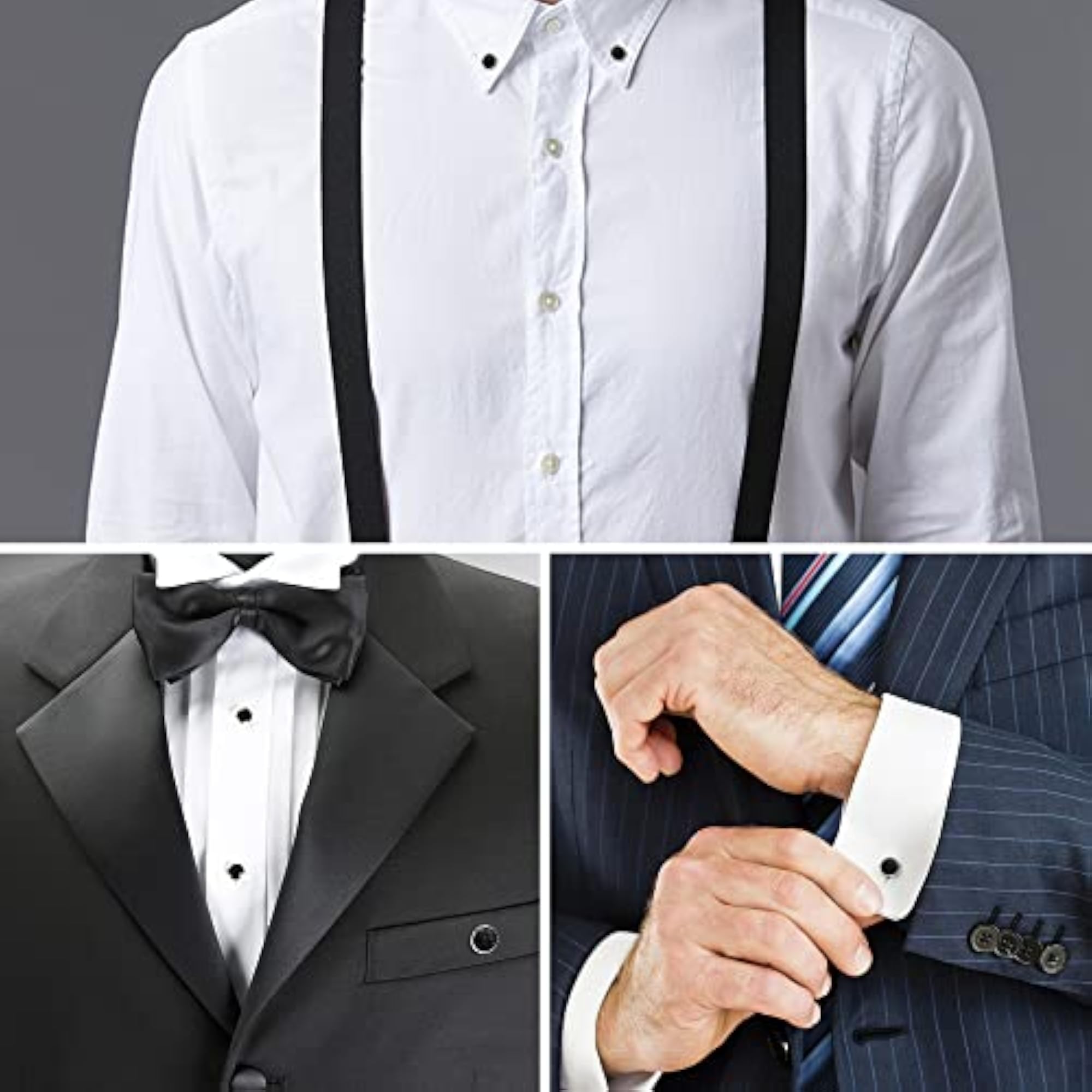 8pcs Men's Carbon Fiber Cufflinks and Shirt Studs Set