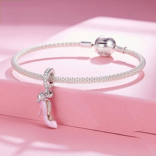 Image of Ballet Charm 925 Sterling Silver Dancer Shoes Anniversary Heart Pendant Family Birthstone Mom Dangle for Pandora Charm Bracelet