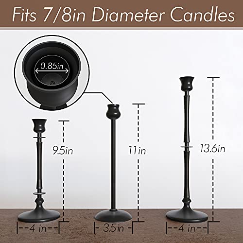 Lilo Design Co. Matte Black Taper Candlestick Holders Set Of 3 thumb #5