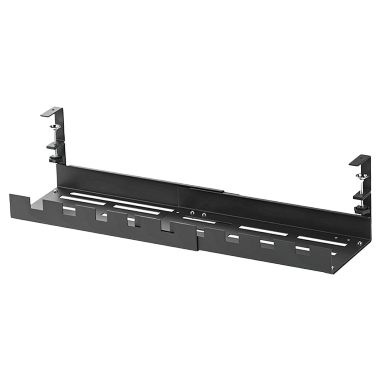 Mikinona de Acero del Cables Escritorio Gestión Debajo de o Bandeja al Carbono para Organizar Cables y Alargar Espacio Diseño Resistente Negro en en Oficina Hogar