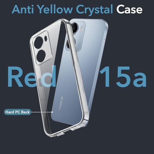 Image of Jkobi Lifetime Anti-Yellow Clear Back Cover Case for Redmi 15A 5G (Sleek Hard Crystal | Shockproof and Camera Protection)