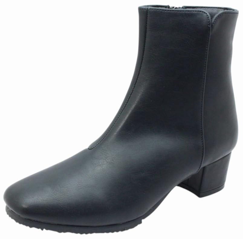 pariwinky パリウィンキー 4014 レディース ブーツ ショート アンクル スクエアトゥ チャンキーヒール 防水 防滑 滑りにくい 靴 黒 ブラック Amazon | [pariwinky] パリウィンキー 4014 レディース ブーツ