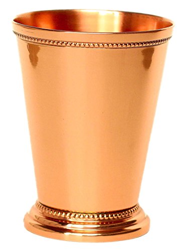 Parijat Handicraft Copper Tumbler - 100% Pure Copper Tumbler For Moscow Mules Beautifully Handcrafted Capacity 12 Ounce Handmade Embossed Mint Julep Cup. #TOP2