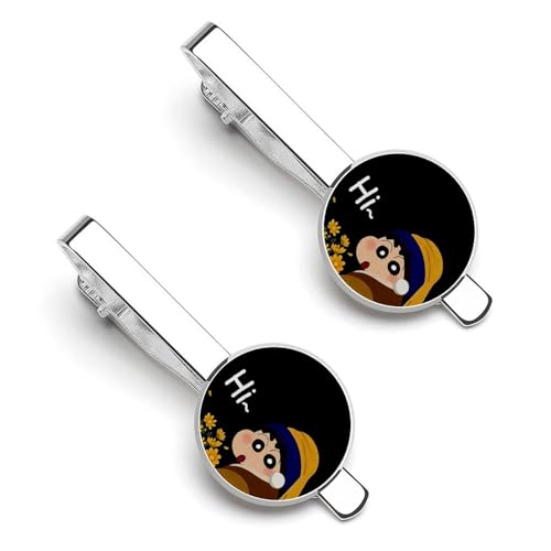 クレヨンしんちゃん 面白い ネクタイピン 2枚セット メンズ ネクタイクリップ タイタック おしゃれ アクセサリー お洒落 ビジネス 紳士 スーツ用 日常仕事 冠婚葬祭 入学式 二次会 記念日 父の日 プレゼント