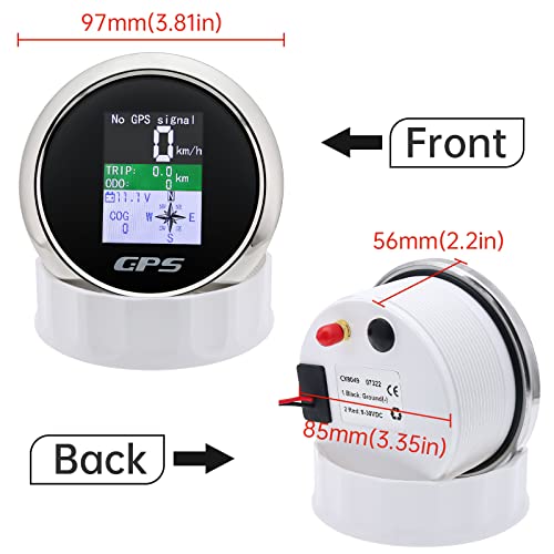Maimeimi MA-CX8049 Gps Speedometer 85Mm Boat Gps Speedometer Odometer Waterproof Black Antenna Tft Screen Digital Mph Knots Km/H thumb #1