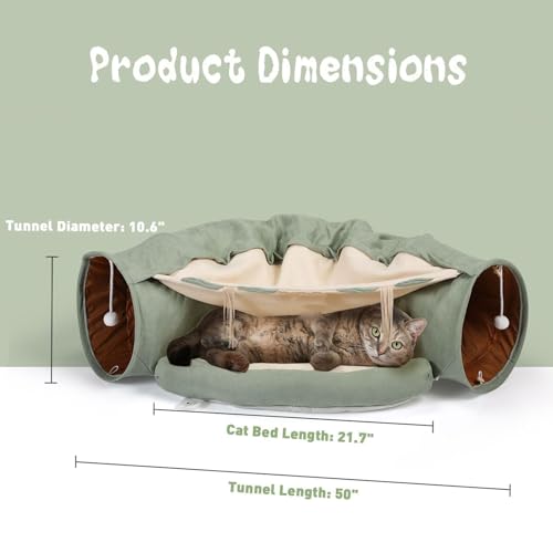 Juguetes para gatos interactivos con túneles y cueva modular 7