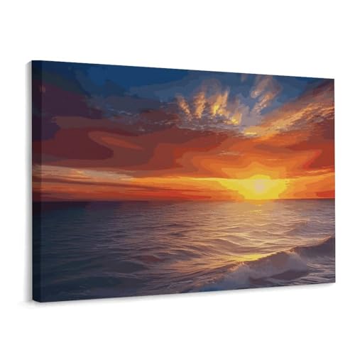Décoration murale mer et coucher de soleil pour un salon apaisant et lumineux