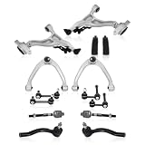 POWERGEAR Control Arm, 14pcs Suspension Kit Front Upper Lower Control Arm w/Ball Joint Bushing Inner Outer Tie Rod Sway Bar Boot Assembly Fit for 2008-2010 Infiniti G37 & 2009-2020 Nissan 370Z