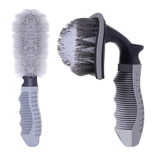 Image of Autofy Rim Tyre Cleaner Brush [**Pack of 2**] Car Cleaning Brush for Rim Cleaning Liquid Nylon Bristles Car Microfiber Duster Tire Rubber Car Accessories
