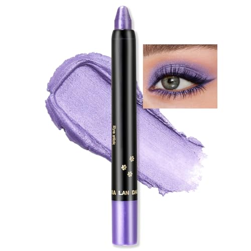 Erinde Lápiz De Sombra De Ojos Púrpura Brillante, Resistente Al Agua Y Larga Duración, Lápiz De Ojos Púrpura Perlado Crema Crayon, Lápiz De Maquillaje De Ojos De Altamente Pigmento Metá