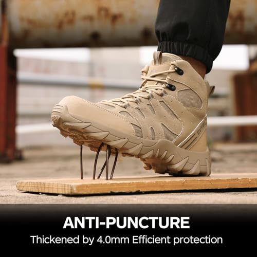 Image of Steel Toe Shoes for Women and Men, Lightweight Safety Work Shoes, Puncture Resistant Cushioned Low Top Work Sneakers for Warehouse Factory Construction