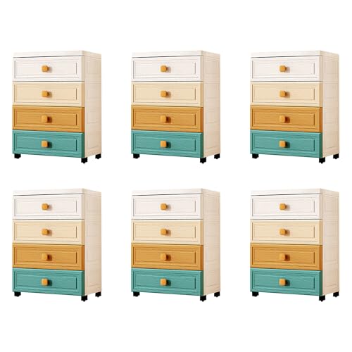 Kuber Industries (Set of 6) 4-Layer Multi Storage Drawer Organizer - Cabinet & Chest Of Drawers For Storage - Big Size Plastic Rack -Multicolor (B0D8FX25RZ) Amazon Price History, Amazon Price Tracker