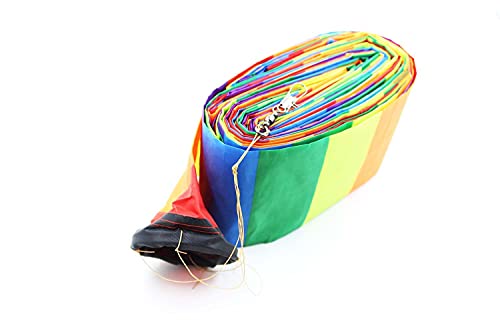 C Comcrosfly Rainbow Kite Tube Tail Outdoor Windsock With Connector, 65-Feet Kite Tail #TOP4