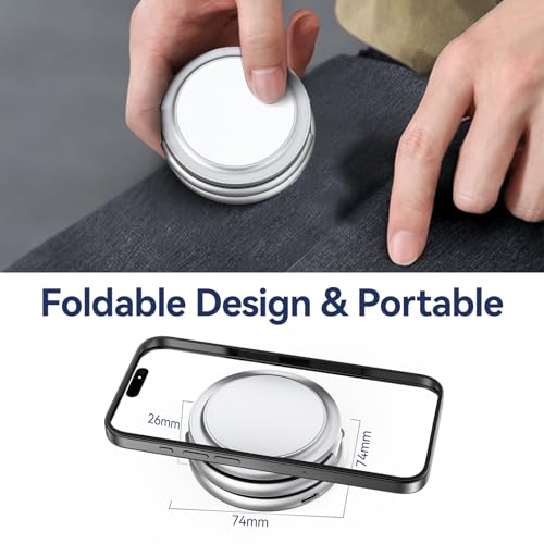 Image of KU XIU X63 3 in 1 Charging Station for Apple, Aluminum Alloy Foldable Magnetic Wireless Charger, Travel Charger for iPhone 16 /15 /14 /13 /12 Series, Apple Watch& AirPods(with 20W Adapter)-Silver