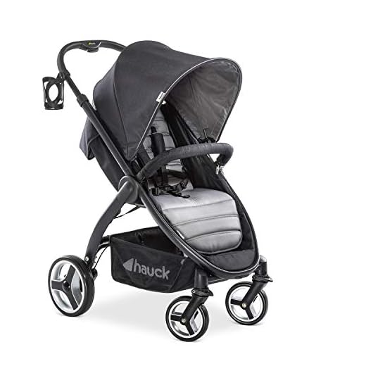 Hauck Lift Up 4 - Silla de paseo con asiento amplio, ligera, chasis aluminio, plegado libro con una mano, desde nacimiento hasta 25 kg, manillar regulable en altura, botellero, Caviar Stone (gris)