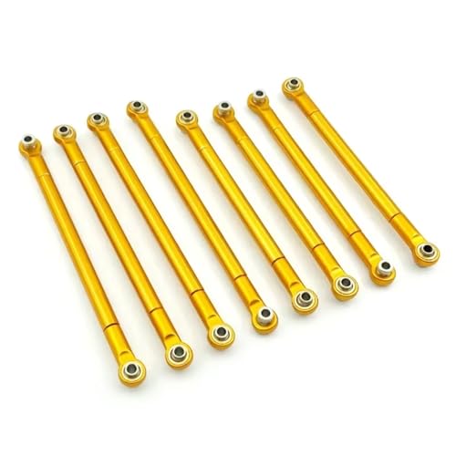 Rc Special Connecting Rod for MN MN86S MN86 MN86KS MN86K G500 1/12 8pcs Metal Pull Rod Link Rod Linkage RC Car Parts and Accessories Upgrades Replacement and Use(Yellow)
