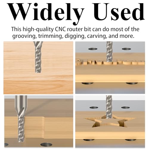 Image of 8 PCS 1 /8 inch Carbide Square End Mill 4 Flute Solid Carbide Drill Bits for Hardened Steel 1 /8 End Mills CNC Router Bits AlTiN Coating Spiral Upcut Router Bit for Alloy Steel, Aluminum, Copper