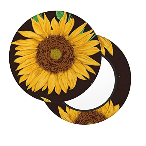 Zeraoke Round Bar Chair Cushion Cover 13 Inch, Beautiful Sunflower 3 Layers Velvet Stool Slipcovers Bar Stool Protector With Elastic, Soft Washable Round Chair Cover For Wooden Metal Stools #TOP1