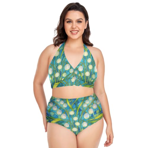 Bikini grande taille réglable avec maillot de bain taille haute gainant