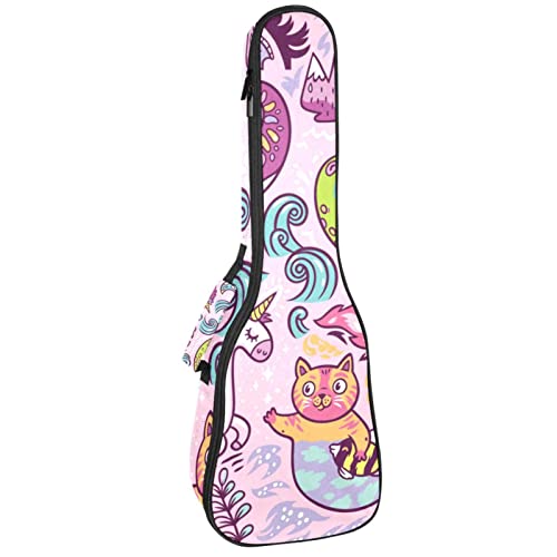 Sac ukulélé soprano motif chat et licorne pour transporter sa musique